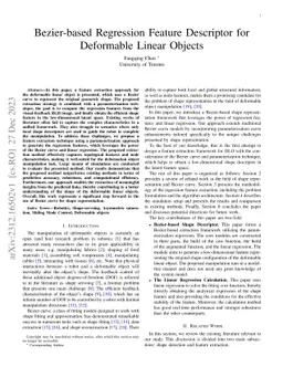 Bezier-based Regression Feature Descriptor for Deformable Linear Objects