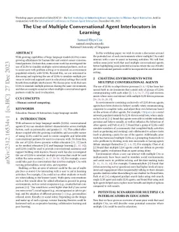 The Use of Multiple Conversational Agent Interlocutors in Learning