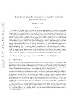 Fl RDT based ultimate lowering of the negative spherical perceptron
  capacity