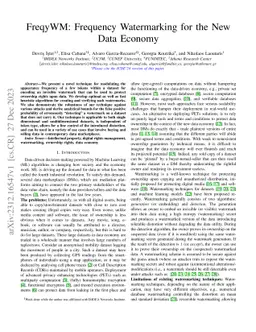 FreqyWM: Frequency Watermarking for the New Data Economy