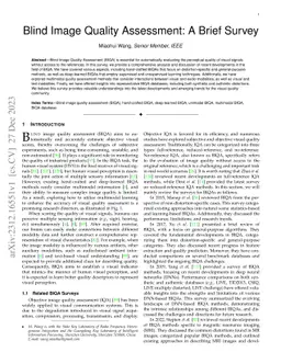 Blind Image Quality Assessment: A Brief Survey