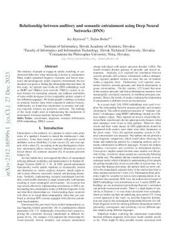 Relationship between auditory and semantic entrainment using Deep Neural
  Networks (DNN)
