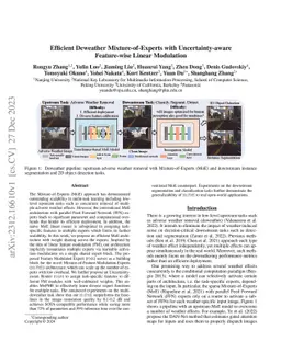 Efficient Deweather Mixture-of-Experts with Uncertainty-aware
  Feature-wise Linear Modulation