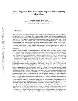 Exploring intra-task relations to improve meta-learning algorithms