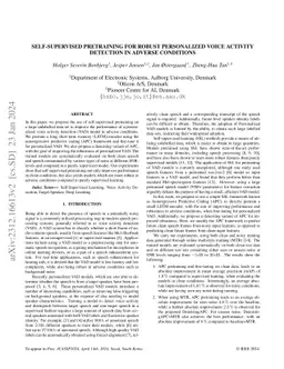 Self-supervised Pretraining for Robust Personalized Voice Activity
  Detection in Adverse Conditions
