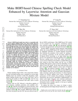 Make BERT-based Chinese Spelling Check Model Enhanced by Layerwise
  Attention and Gaussian Mixture Model