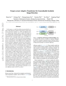 Forgery-aware Adaptive Transformer for Generalizable Synthetic Image
  Detection