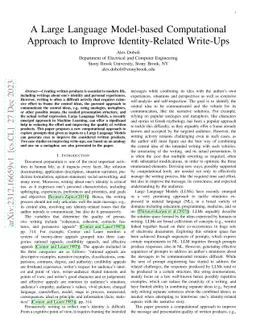 A Large Language Model-based Computational Approach to Improve
  Identity-Related Write-Ups