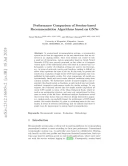 Performance Comparison of Session-based Recommendation Algorithms based
  on GNNs