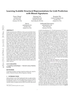 Learning Scalable Structural Representations for Link Prediction with
  Bloom Signatures