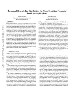 Temporal Knowledge Distillation for Time-Sensitive Financial Services
  Applications