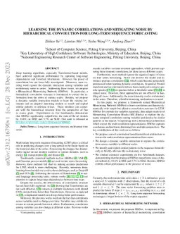 Learning the Dynamic Correlations and Mitigating Noise by Hierarchical
  Convolution for Long-term Sequence Forecasting