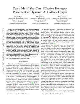 Catch Me if You Can: Effective Honeypot Placement in Dynamic AD Attack
  Graphs