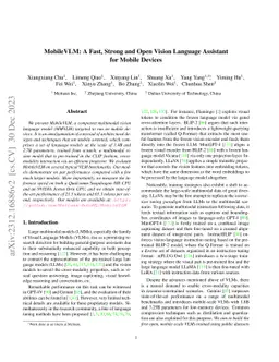 MobileVLM : A Fast, Strong and Open Vision Language Assistant for Mobile
  Devices