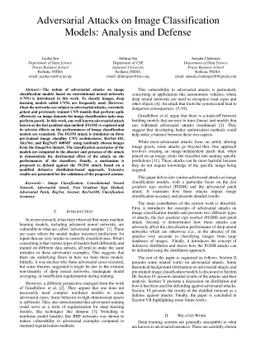 Adversarial Attacks on Image Classification Models: Analysis and Defense