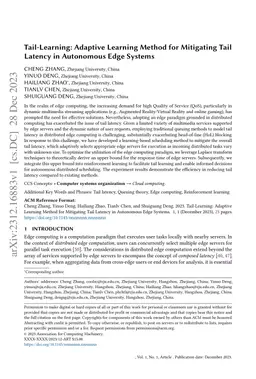 Tail-Learning: Adaptive Learning Method for Mitigating Tail Latency in
  Autonomous Edge Systems