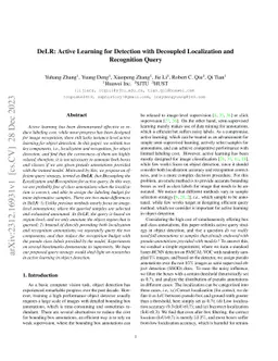 DeLR: Active Learning for Detection with Decoupled Localization and
  Recognition Query