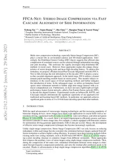 FFCA-Net: Stereo Image Compression via Fast Cascade Alignment of Side
  Information