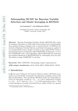 Subsampling MCMC for Bayesian Variable Selection and Model Averaging in
  BGNLM