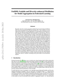 FedSDD: Scalable and Diversity-enhanced Distillation for Model
  Aggregation in Federated Learning