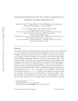 Generalized Mask-aware IoU for Anchor Assignment for Real-time Instance
  Segmentation