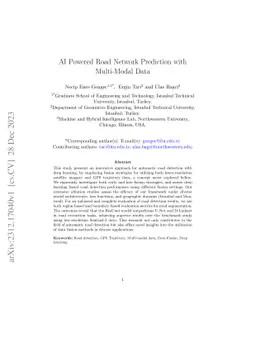 AI Powered Road Network Prediction with Multi-Modal Data