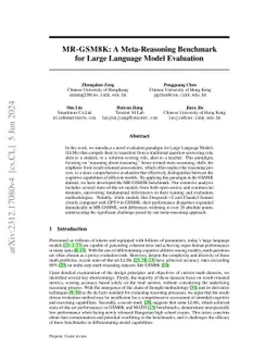 MR-GSM8K: A Meta-Reasoning Benchmark for Large Language Model Evaluation