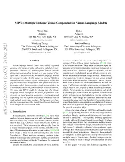 MIVC: Multiple Instance Visual Component for Visual-Language Models