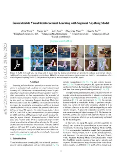 Generalizable Visual Reinforcement Learning with Segment Anything Model