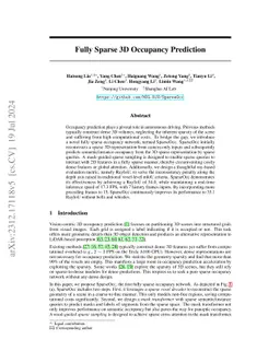 Fully Sparse 3D Occupancy Prediction