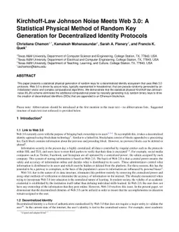 Kirchhoff-Law Johnson Noise Meets Web 3.0: A Statistical Physical Method
  of Random Key Generation for Decentralized Identity Protocols