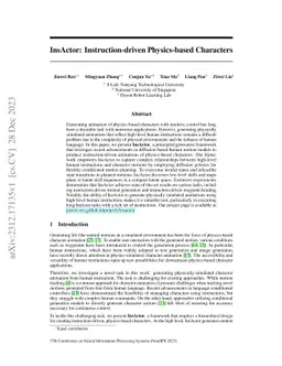 InsActor: Instruction-driven Physics-based Characters