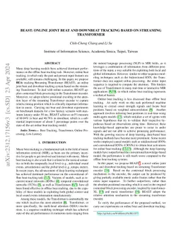 BEAST: Online Joint Beat and Downbeat Tracking Based on Streaming
  Transformer