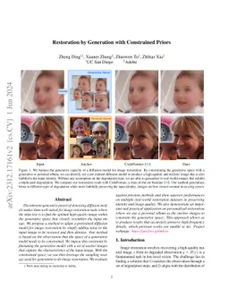 Restoration by Generation with Constrained Priors