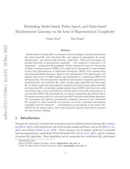 Rethinking Model-based, Policy-based, and Value-based Reinforcement
  Learning via the Lens of Representation Complexity
