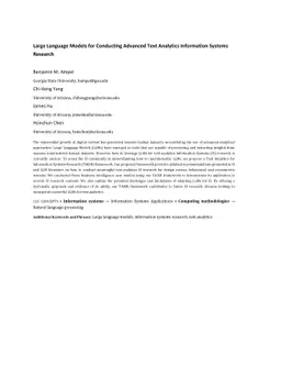 Large Language Models for Conducting Advanced Text Analytics Information
  Systems Research