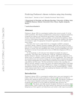 Predicting Parkinson's disease evolution using deep learning