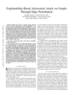 Explainability-Based Adversarial Attack on Graphs Through Edge
  Perturbation