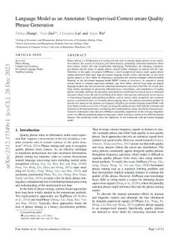 Language Model as an Annotator: Unsupervised Context-aware Quality
  Phrase Generation