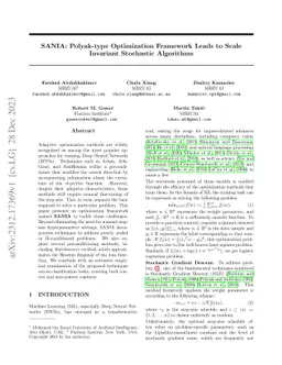 SANIA: Polyak-type Optimization Framework Leads to Scale Invariant
  Stochastic Algorithms