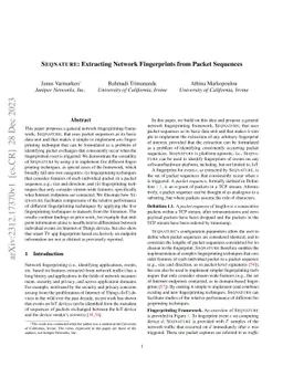 Seqnature: Extracting Network Fingerprints from Packet Sequences