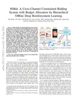 HiBid: A Cross-Channel Constrained Bidding System with Budget Allocation
  by Hierarchical Offline Deep Reinforcement Learning