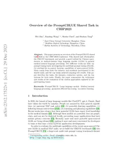 Overview of the PromptCBLUE Shared Task in CHIP2023