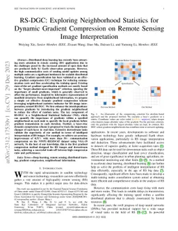 RS-DGC: Exploring Neighborhood Statistics for Dynamic Gradient
  Compression on Remote Sensing Image Interpretation