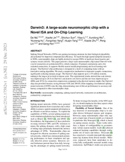 Darwin3: A large-scale neuromorphic chip with a Novel ISA and On-Chip
  Learning