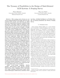 The Tyranny of Possibilities in the Design of Task-Oriented LLM Systems:
  A Scoping Survey