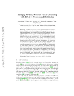 Bridging Modality Gap for Visual Grounding with Effecitve Cross-modal
  Distillation
