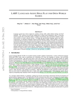 LARP: Language-Agent Role Play for Open-World Games