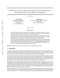 Simple client-side encryption of personal information with Web Assembly