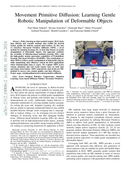 Movement Primitive Diffusion: Learning Gentle Robotic Manipulation of
  Deformable Objects
